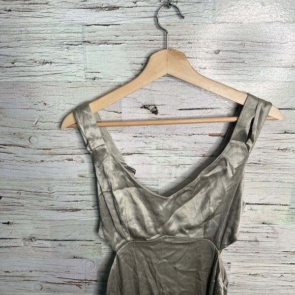 Topshop cut out dress gold silver midi size 6 - Picture 4 of 16